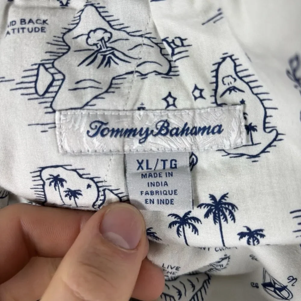 Tommy Bahama Cargo Shorts Mens XL Green Drawstring Beach Golf Elastic Waist Work